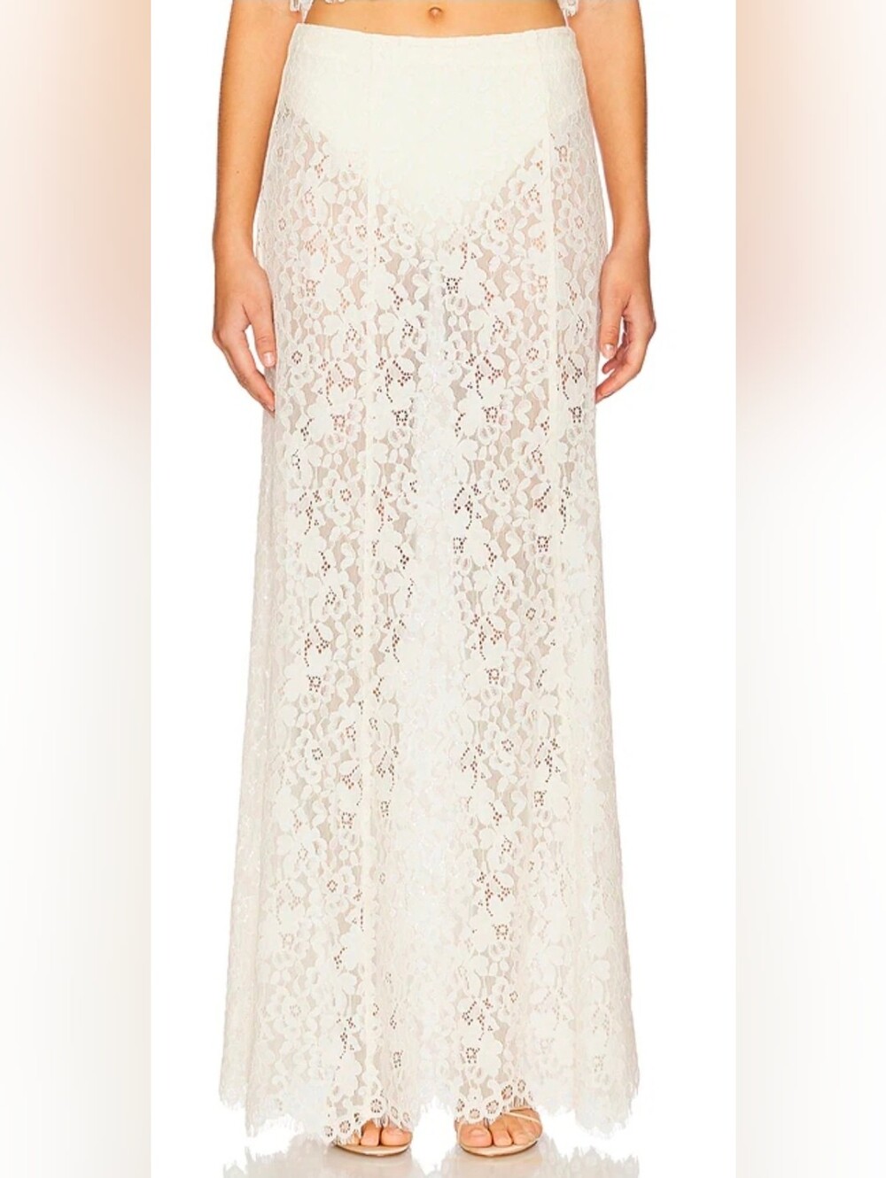 AFRM Oxford Sheer Lace Maxi Skirt